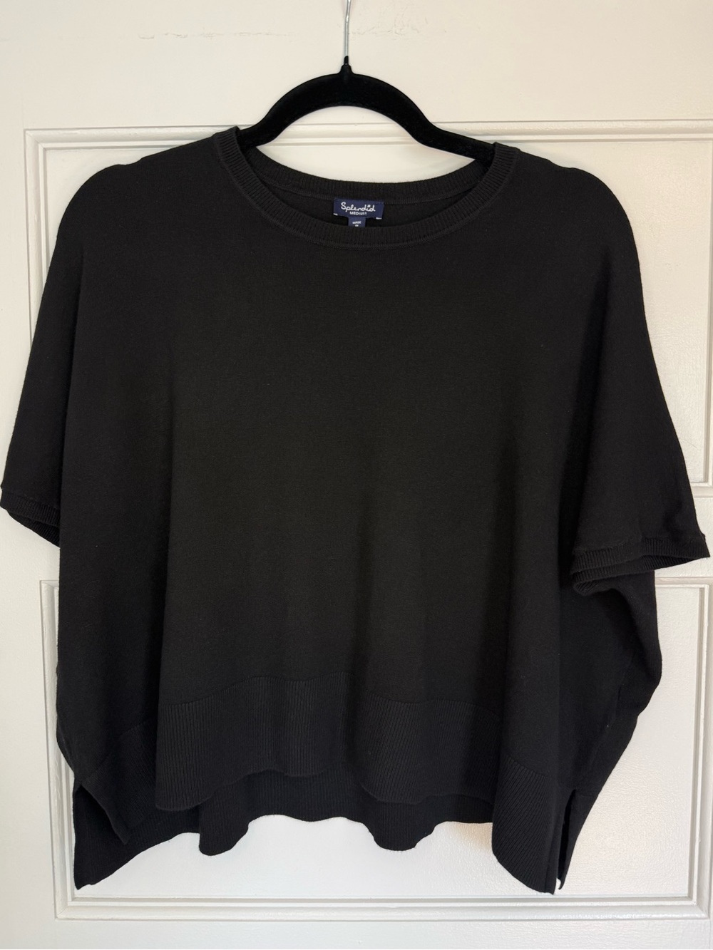 Splendid Black Short-Sleeve Knit Top